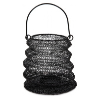 Dekorativní lucernička na svíčku| ARMADILO | skládací černá | 21x16 cm | 859668 Homla