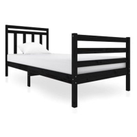 Rám postele černý masivní dřevo 90 × 200 cm, 3100643