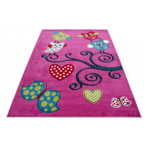 Dětský koberec KIDS Sovičky lila
