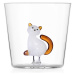 Ichendorf Milano designové sklenice na vodu Tabby Cat Tumbler White Cat with Amber Tail