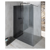 Gelco VARIO BLACK jednodílná sprchová zástěna k instalaci ke stěně, kouřové sklo, 900 mm