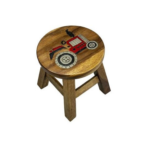 Dřevěná dětská stolička - TRAKTOR ČERVENÝ AK Trading