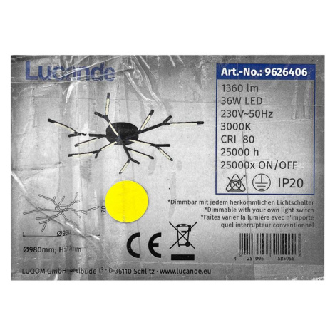 Lucande Lucande - LED Stmívatelné stropní svítidlo CUERNO LED/36W/230V