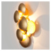 Holländer LED nástěnné svítidlo Bolladaria, 3 zdroje, zlatá