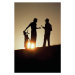 Fotografie Silhouetted Golfers Discussing Strategy, Steve Chenn, 26.7 × 40 cm