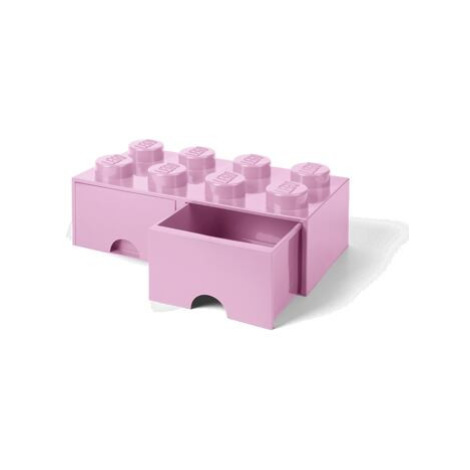 LEGO úložný box 8 s šuplíky - světle růžová