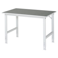 RAU Pracovní stůl, výškově přestavitelný, výška 760 - 1080 mm, deska z linolea, š x h 1250 x 800
