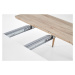 Jídelní kulatý rozkládací stůl EDWARD – 120x100x75 (+80), dub sonoma, bílá