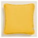 Hořčičně žlutý povlak na polštář BOCA CHICA se střapci 50 x 50 cm
