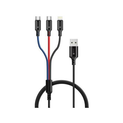 Connect IT CCA-2051-BK 3in1 USB-C & Micro USB & Lightning, 1,2m Černá