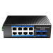 CUDY 8-Port Gigabit Industrial PoE Switch with 2 Gigabit SFP Port