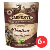 Carnilove Dog Pouch Paté Venison with Strawberry Leaves 6 × 300 g