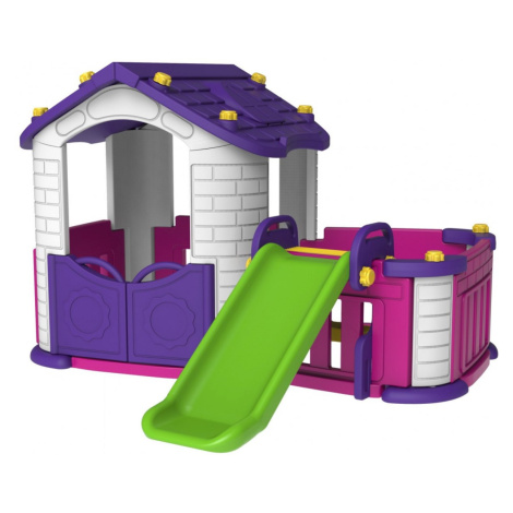 mamido Dětský zahradní domeček se skluzavkou fialový