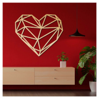 Dřevěné srdce na stěnu - Polygon