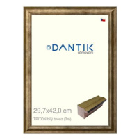 DANTIK rámeček 29,7 × 42, TRITON bílý bronz plexi čiré