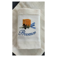 Top textil Bavlněná utěrka Provence Žlutá kostka 50x70, krémová