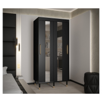 Šatní skříň Abi Calipso Pol Barva korpusu: Černá, Rozměry: 100 cm, Dveře: Černá + zrcadlo