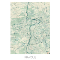 Mapa Prague, Hubert Roguski, (30 x 40 cm)