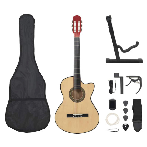 vidaXL 12dílný set folková kytara s ekvalizérem a 6 strunami