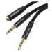 Kabel Cable mini jack 3.5 mm (female) to 2x mini jack 3.5 mm (male) Vention BBLBAB 0.6m (black)