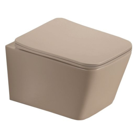 MEXEN Teo Závěsná WC mísa včetně sedátka s slow-slim, duroplast, cappuccino mat 30854064