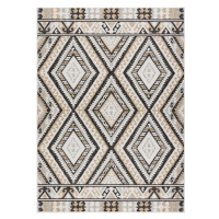 Dywany Łuszczów Kusový koberec Cooper Sisal Aztec 22224 ecru/black – na ven i na doma - 140x190 