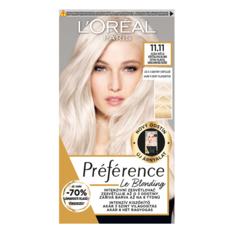 L'Oréal Paris Preférence Le Blonding Ultra světlá studená křišťálová blond, 40+80+54+4,4ml