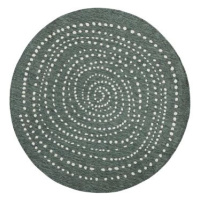 NORTHRUGS Kusový koberec Twin-Wendeteppiche 103111 grün creme kruh, 140 × 140 cm