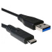 PremiumCord Kabel USB 3.1 C/M - USB 2.0 A/M, rychlé nabíjení proudem 3A, 3m, černá