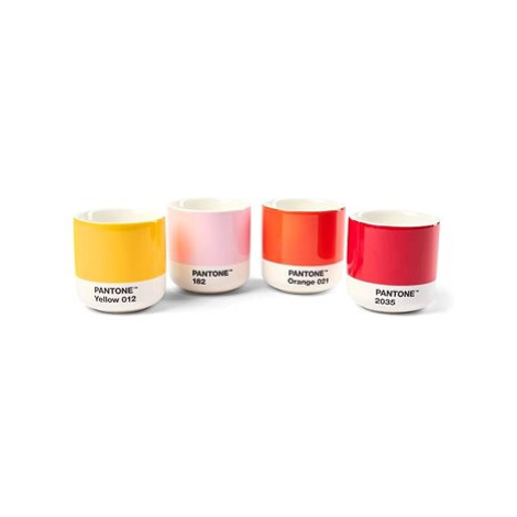 PANTONE Macchiato hrnek set 4 ks - Yellow, Red, Orange, Light Pink