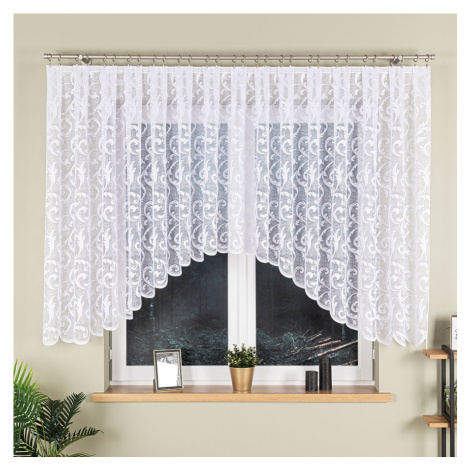 Dekorační oblouková krátká záclona na žabky  LEOKADIA 135 bílá 450x135 cm MyBestHome
