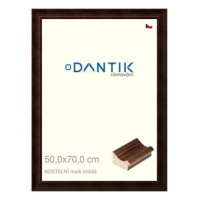 DANTIK rámeček 50 × 70, KOSTELNÍ malý hnědý plexi čiré