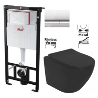 ALCADRAIN Sádromodul předstěnový instalační systém s chromovým tlačítkem M1721 + WC REA CARLO MI