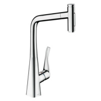 Dřezová baterie Hansgrohe Metris s vytahovací sprškou, 2 proudy chrom 73820000