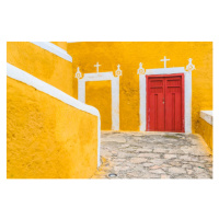 Fotografie Yellow narrow alley in Izamal, Yucatan, Mexico, Marco Bottigelli, 40 × 26.7 cm