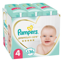 PAMPERS Premium Care 4 pleny (136 ks), 9-14 kg