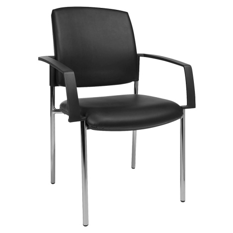 Topstar Židle pro návštěvy s područkami, bal.j. 2 ks, potah koženka, černá