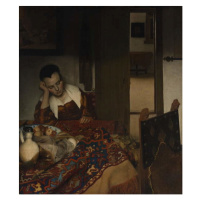 Obrazová reprodukce Girl asleep at a table, 1656-57, Jan (1632-75) Vermeer, 34.8 × 40 cm