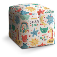 Sablio Taburet Cube Happy day: 40x40x40 cm