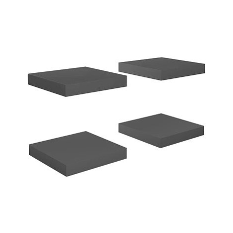 Shumee plovoucí nástěnné 4 ks šedé vysoký lesk 23×23,5×3,8 cm, 323783