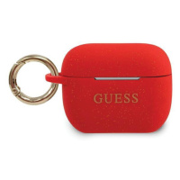 Guess GUACAPSILGLRE pouzdro na AirPods PRO red Silicone Glitter