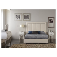 Estila Designová kožená manželská postel Monica s elegantním prošívaným čelem as úložným prostor