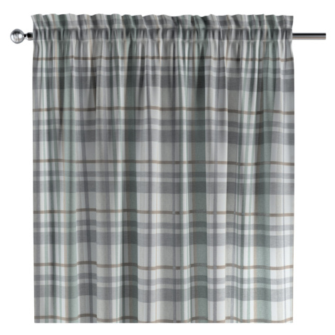 Dekoria Závěs s tunýlkem a volánkem, zeleno-šedá melanž, Scotti, 144-47