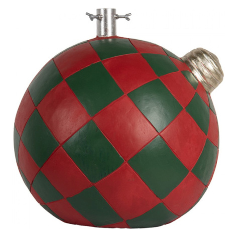 Stojan na vánoční stromeček červeno-zelená kulatá ozdoba – 42x42x43 cm Clayre & Eef