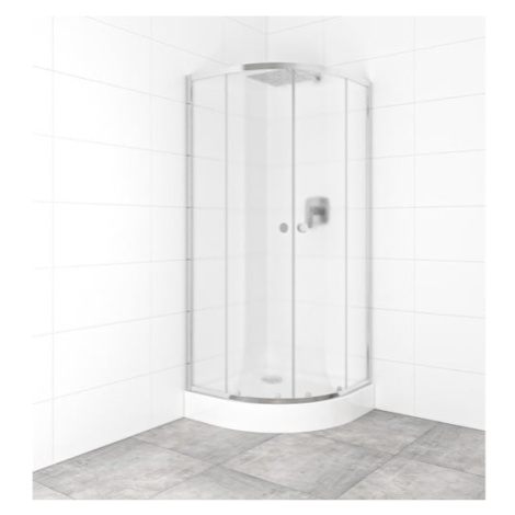 Set sprchového koutu a vaničky, čtvrtkruh 80x80 cm Multi Basic SIKOBKMUS80CRCH SAT