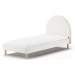 Bílá čalouněná jednolůžková postel s roštem 90x200 cm MOON – Vipack