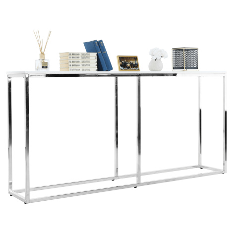 Konzolový stolek v industriálním stylu, bílá / chrom, Kornis Tempo Kondela