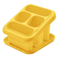 TONTARELLI Plastový odkapávač na příbory s podnosem žlutý