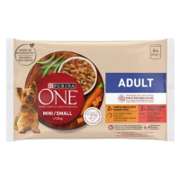 Purina ONE Mini Dog Adult kuře a hovězí ve šťávě 4x85g