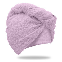 Rychleschnoucí froté turban na vlasy světle fialový
